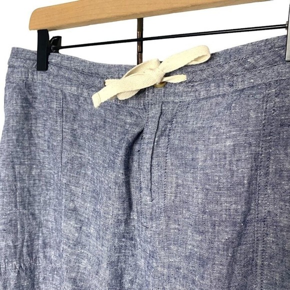 DULUTH Hemp Organic Cotton Pants Drawstring Blue Chambray Womens Size 18 Pockets - Picture 3 of 10